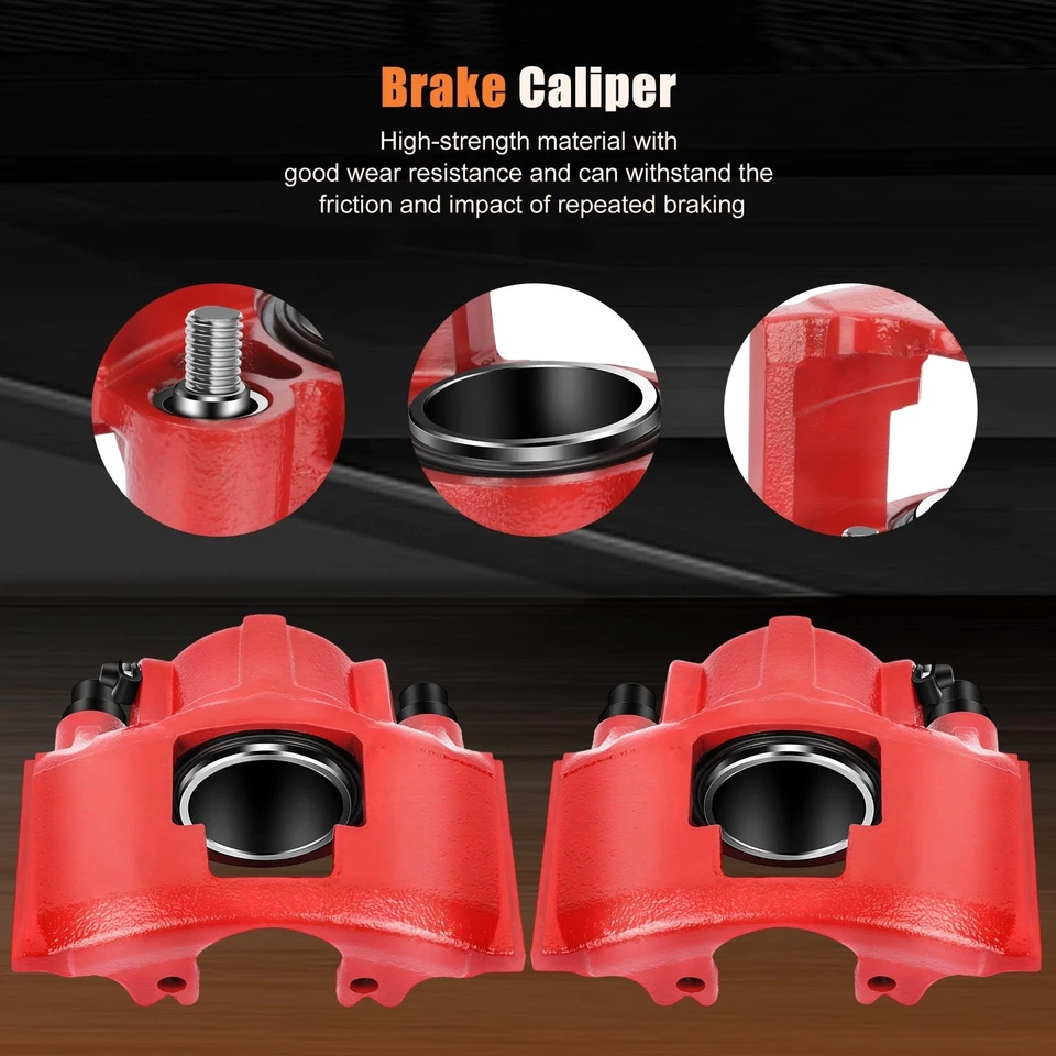 Front Brake Calipers & Ceramic Pads For 1988-1999 Chevrolet K1500 C1500 - Image 4 of 4