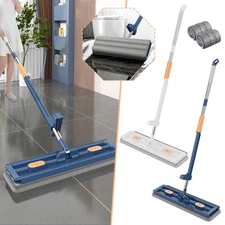 Large Flat Mop,Microfiber Mop,360°Rotating Mop with Dewatering Scraper OY