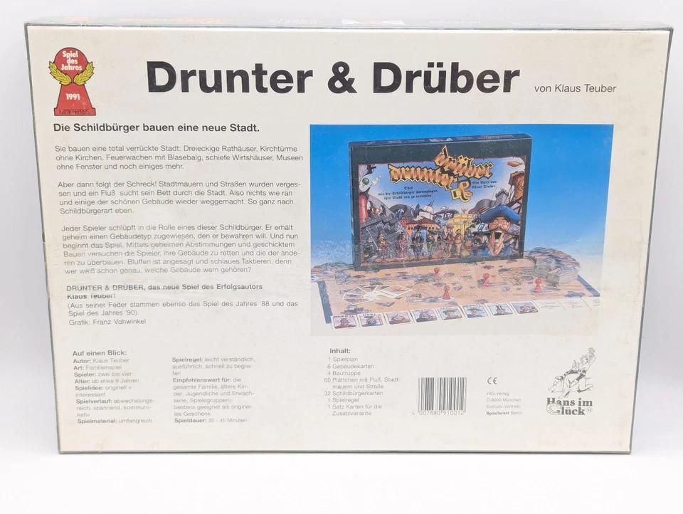 Drunter Drüber Gesellschaftsspiel Hans im Glück NEU versiegelt OVP Flecken - Bild 2 von 4
