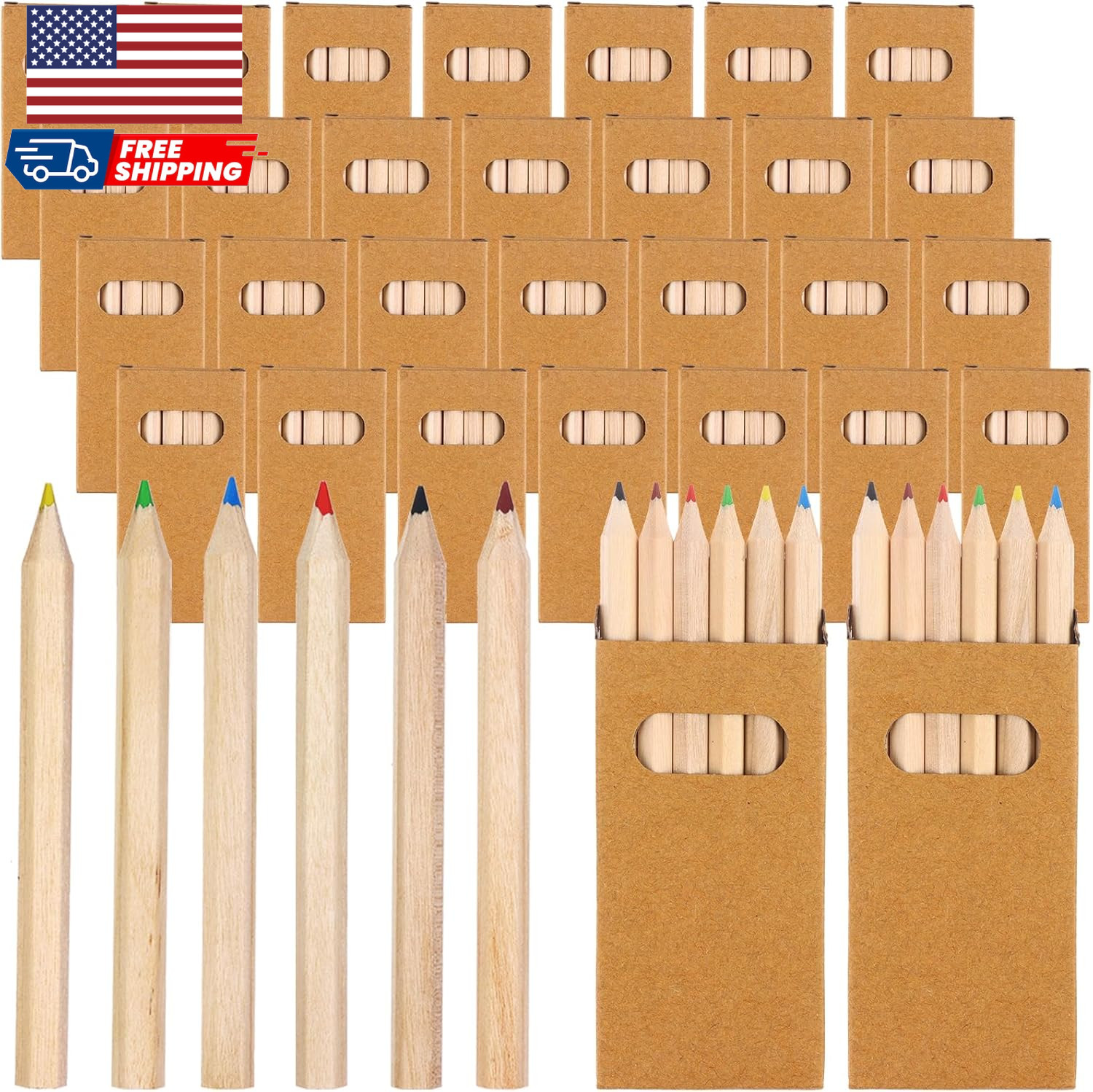 Bulk Mini Drawing Pencils Set For Kids 3.5in...