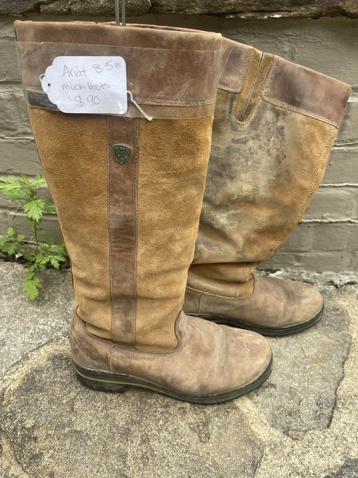 Botas Ariat Pull On Muck para mujer talla 8,5B cuero marrón y gamuza Foto 2 de 3