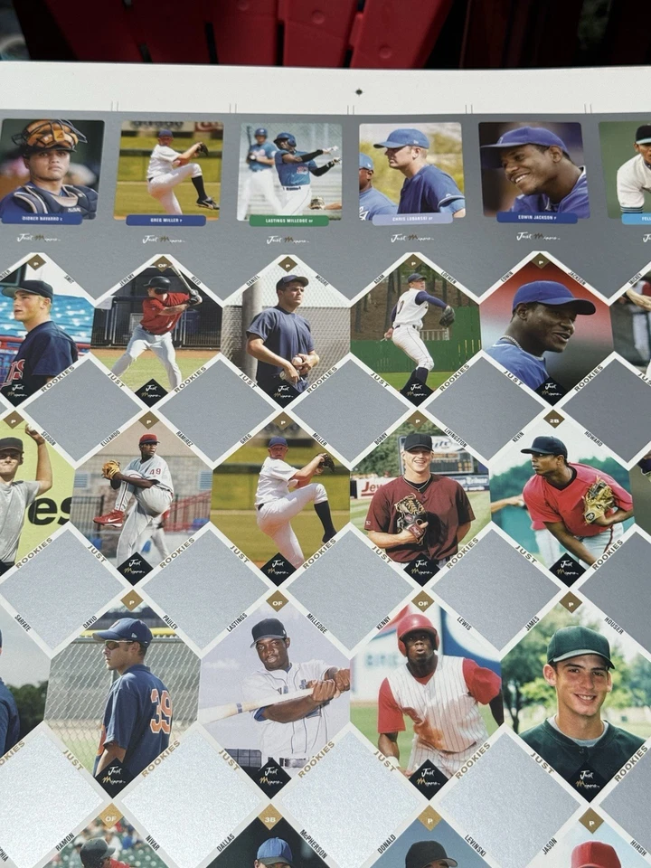 RARE! 2003 Just Memorabilia SILVER UNCUT Sheet 28x40 Hamels Felix Hernandez Cano - Image 3 of 4