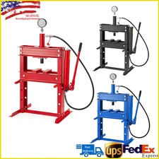 Hydraulic Shop Press 10 Ton w/ Press Plates H-Frame Benchtop Press Stand Adjust