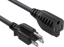 CableLeader 2ft Extension Power Cord NEMA 5-15P to NEMA 5-15R 3 Prong Power Cabl