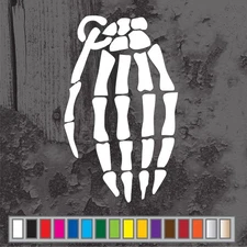 Skeleton Hand GRENADE cut vinyl decal car truck window sticker