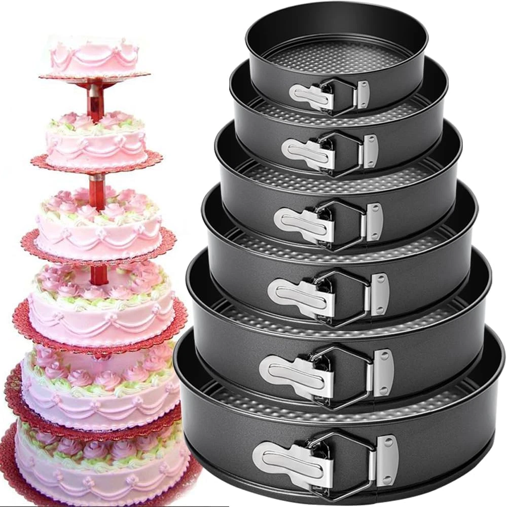 6PCS Springform Pan round Non Stick Cheesecake Pan Durable Cake Baking Pans with