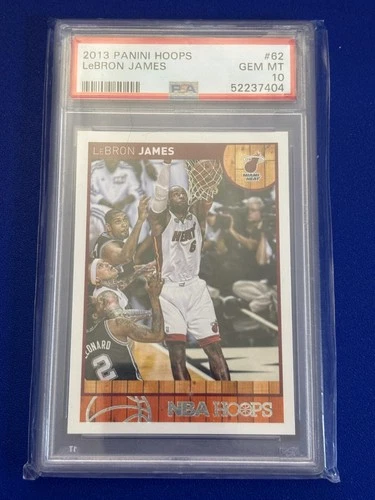 🏀 2013-14 Panini NBA Hoops Basketball Base Card #62 LeBron JAMES PSA 10 Gem 🏀