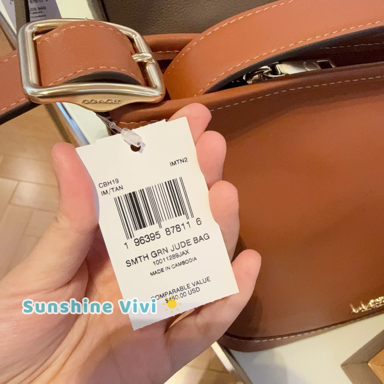 Borsa Coach Jude nuova con etichetta limitata in pelle CBH19 marrone marrone chiaro