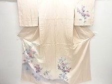 7653306: JAPANESE KIMONO / HOMONGI / SILK / FLOWERS