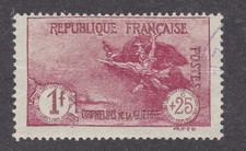 France 1927 Used War Charity 1fr +25c Republique Francaise Carmine Red SG452