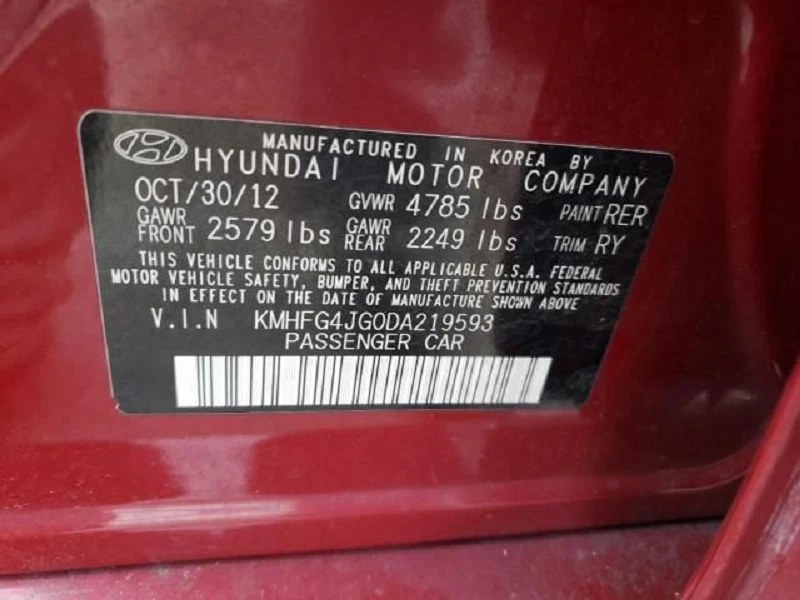 Hyundai Azera 2012-2016 pantalla de visualización de información OEM Foto 2 de 4