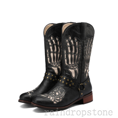 Vintage Leather Western Cowboy Boots with Unique Embroidered Design, Men’s 9 Rare Vintage Don Quijote Roy Rodgers Red Heart Eagle Inlay  main image 4