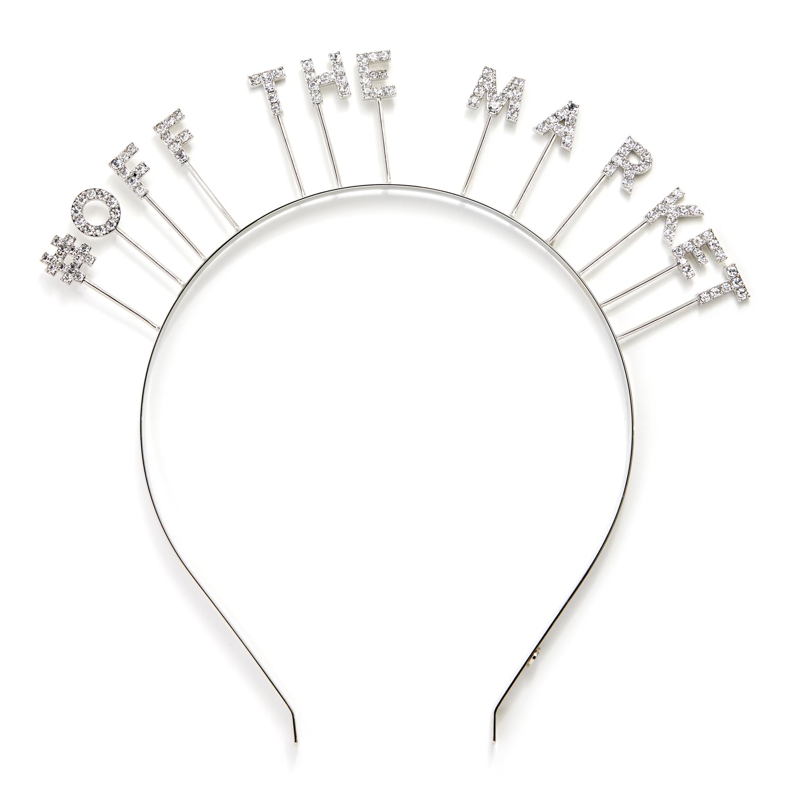 Sparkling Bridal Crystal Headband for Bachelorette & Weddings – Rhodium Finish
