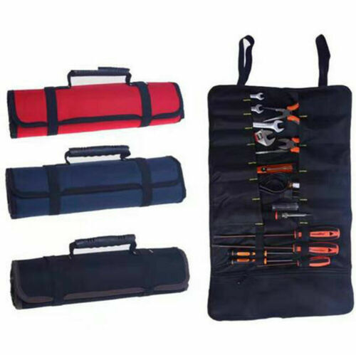 Electrician Tool Pocket Roll Up Storage Organizer Bag Canvas Chisel Tool kit New - Picture 4 of 13