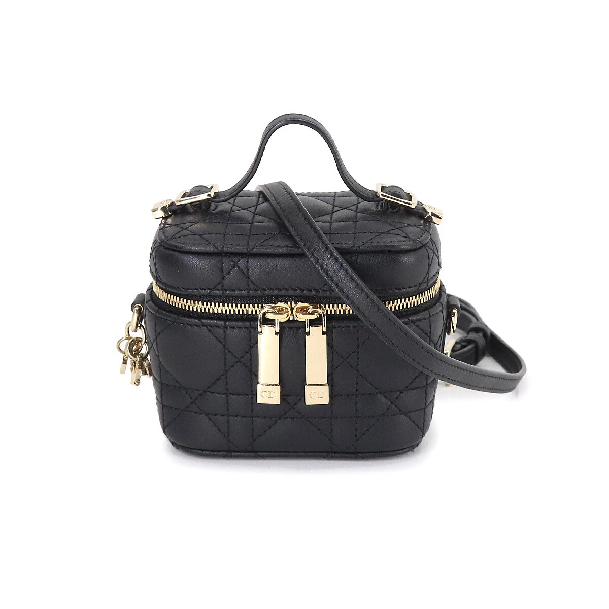 Christian Dior Ladydior Micro Vanity 2 voies sac à bandoulière en cuir 90192667