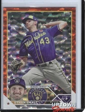 ETHAN SMALL 2023 Topps Series 1 ORANGE ICE FOILBOARD PARALLEL #42/299 Brewer