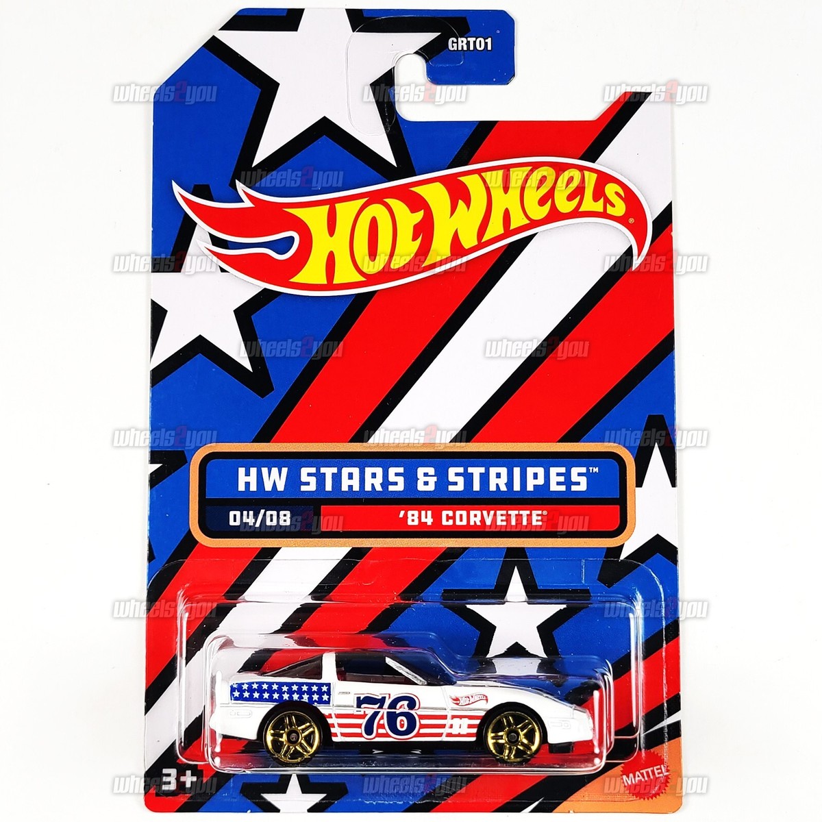 2022 Hot Wheels 84 CORVETTE #04 white - HW Stars & Stripes - 1:64