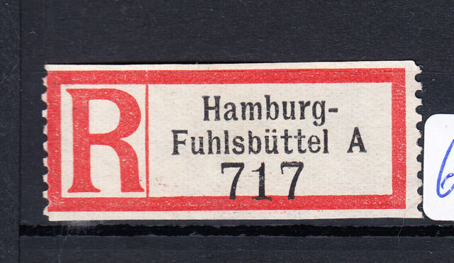 62872) Dt Reich Reco-Zettel Hamburg-Fuhlsbüttel A 62872) Dt Reich Reco-Zettel Hamburg-Fuhlsbüttel A