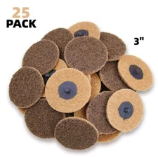 25PCS 3 inch Roll Lock Sanding Disc Pads Coarse Surface Conditioning Die Grinder