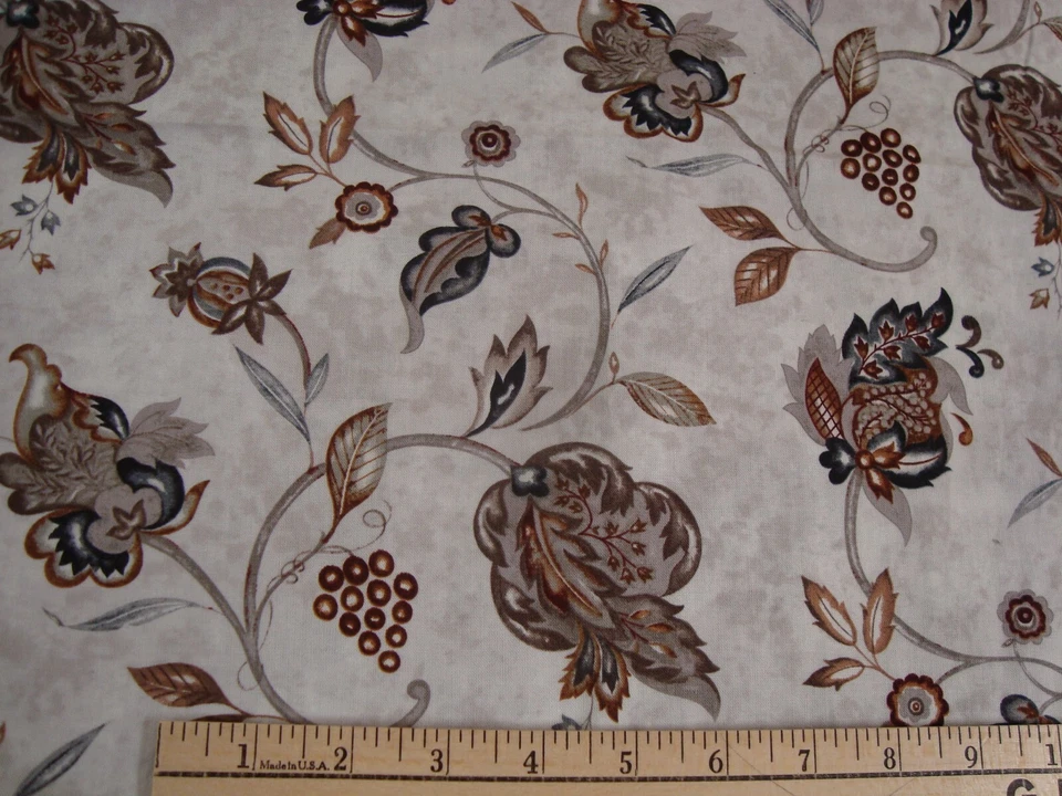 Edredón artesanal floral jacobeo 6240 tela acolchado en blanco de 1,3 yardas 44" x 47" BTP Foto 4 de 4