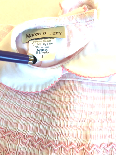 Marco & Lizzy Dress Girls Size 5 Pink Smocked Embroidered Flowers Sweetness - Picture 3 of 14