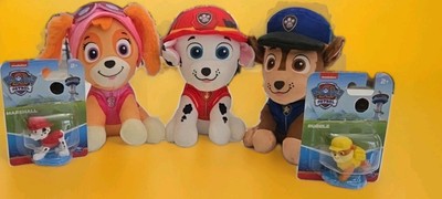 Three Paw Patrow, Skype, Chase, and Marshall. Two Figures: Rubble & Marshall