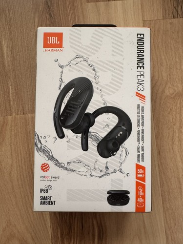 JBL Endurance Peak 3 True Wireless Bluetooth Sport Kopfhörer (Schwarz) - Neu