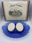 NOS AVON Mount Vernon Plate Cobalt Blue Hostess Soaps George & Martha Washington