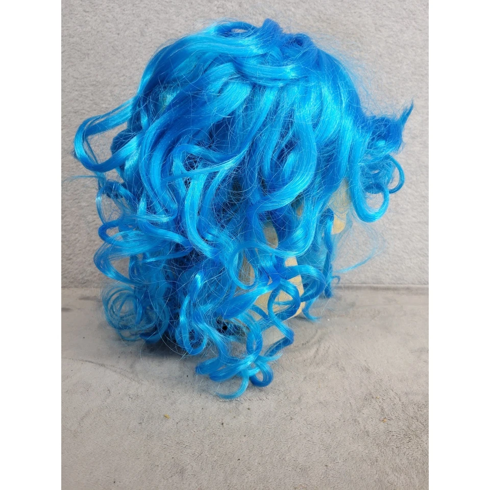 Spirit Halloween Azul Rizado Disfraz Peluca Juegos con disfraces Fiesta Accesorio Adulto Foto 2 de 4
