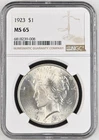 1923 Peace Silver Dollar NGC MS-65