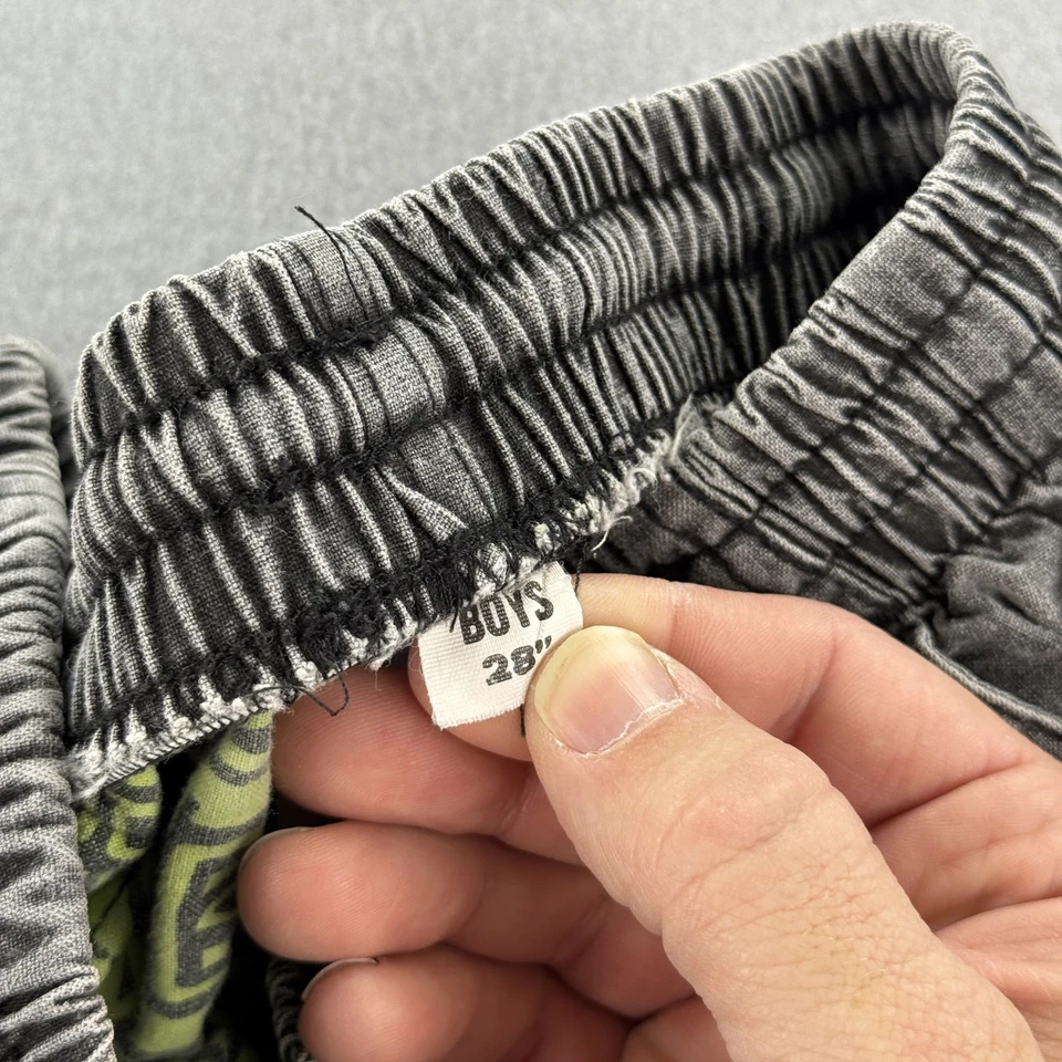 Pantalones Cortos Quiksilver Niños 28 Gris Negro Cintura Elástica Surf Patín Playa Algodón Retro Foto 4 de 4