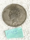 1922 D U.S. LIBERTY PEACE SILVER DOLLAR FINE CONDITION LOT #F43