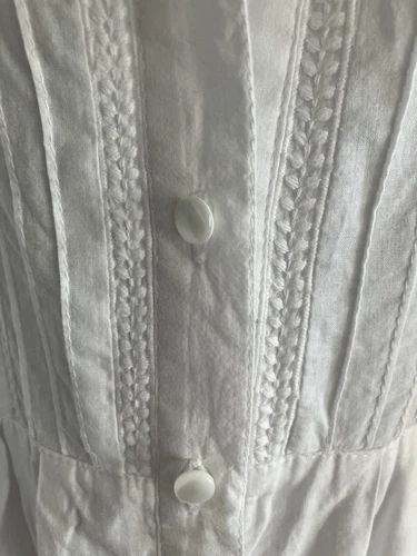 Long Bluse Cotton mit Stickerei und tollen Knöpfen von Vivance weiß Gr 38 wNeu