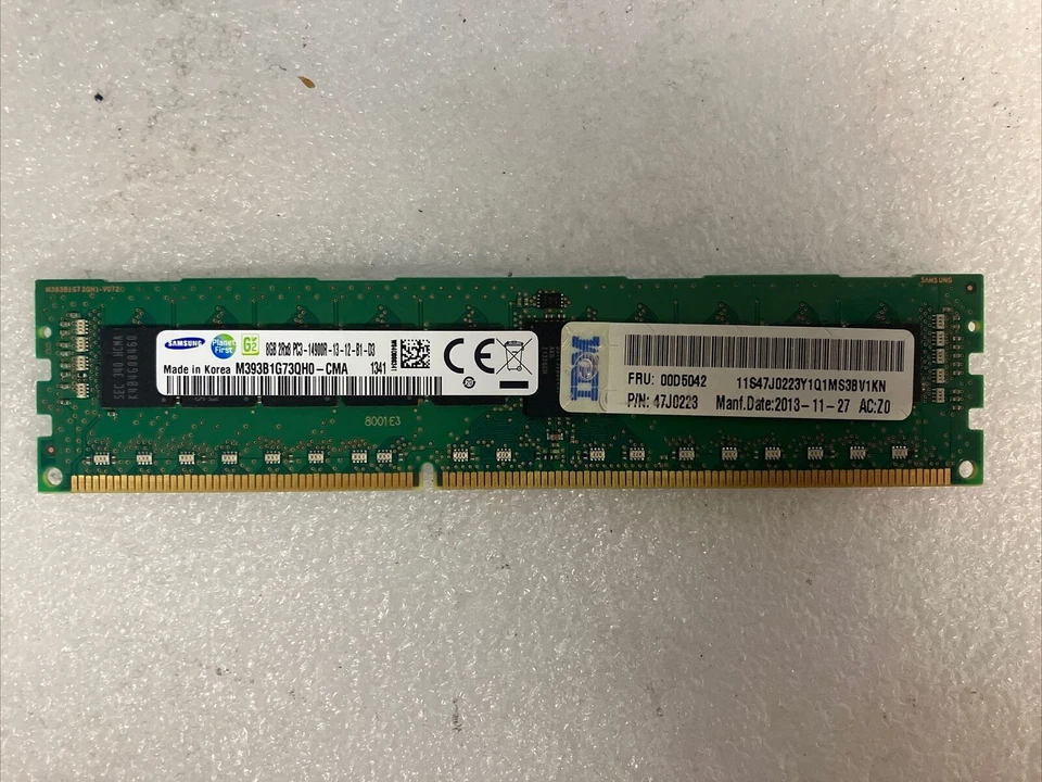 (8x 8GB) SAMSUNG DDR3-1866 RDIMM PC3-14900R 2Rx8 ECC Server Memory M393B1G73QH0~ - Image 2 of 4