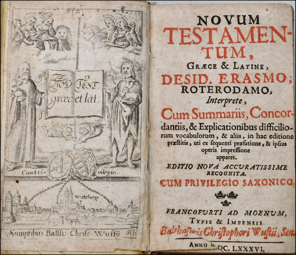 NOVUM TESTAMENTUM GRAECE & LATINE, DESID. ERASMO INTERPRETE - 1686 - Photo 2/3
