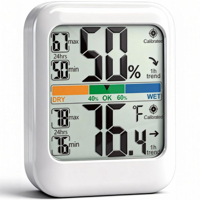 Digital Hygrometer Indoor Thermometer Humidity Meter Gauge, Room Thermometer Tem