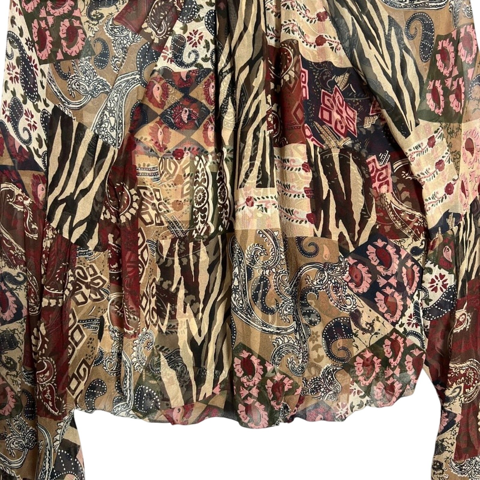 Veronica Beard Jayce Blouse Silk Patchwork Print … - image 12