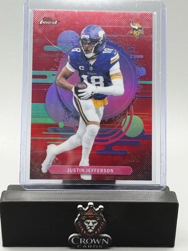 Justin Jefferson /5 SP 2025 Topps Finest Football Vikings LSU Red Refractor 1/5