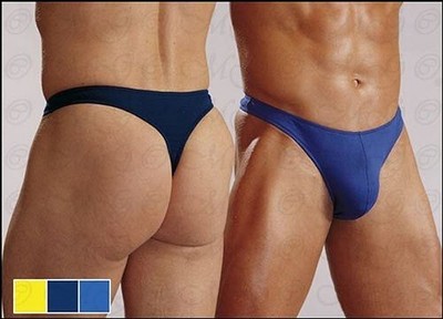 Lingerie - Set of 3 Men's Short Strings in Yellow / Blue