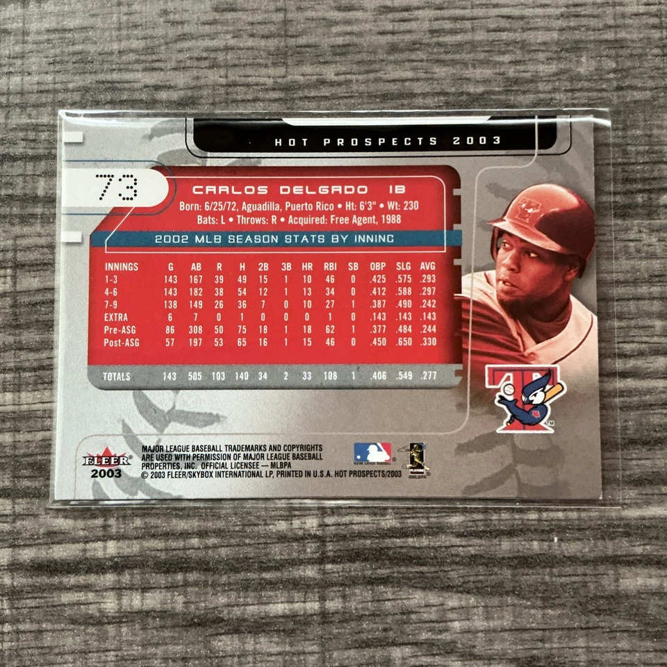 Fleer Ultra 2003 Carlos Delgado Toronto Blue Jays Baseball Card - Image 2 of 2