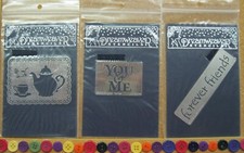 TEA TIME, YOU ME, FOREVER FRIENDS - METAL EMBOSSING STENCILS - DREAMWEAVER