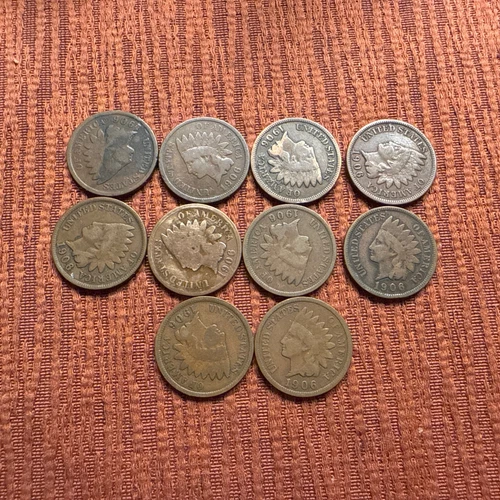 1906 P - Indian Head Penny - Good+ - Lot Of 10