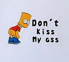 Funny Refletive Decal Universal Car Sticker Don't Kiss my H: 5.3cm x W: 8.2cm