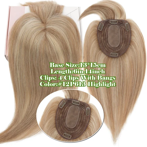100% Echthaar Topper Toupet Extensions Clip In Remy Human Hair Toupee Haarteil l - Bild 66 von 84