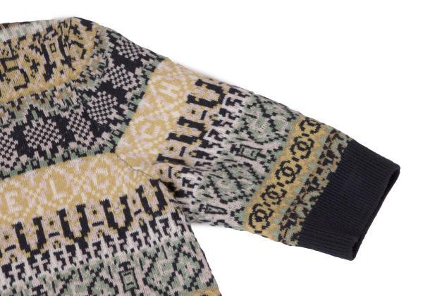 CHANEL Coco Mark Patterned Jacquard Short Sleeve Knit Dress CHANEL Coco Mark Patterned Jacquard Short Sleeve Knit Dress