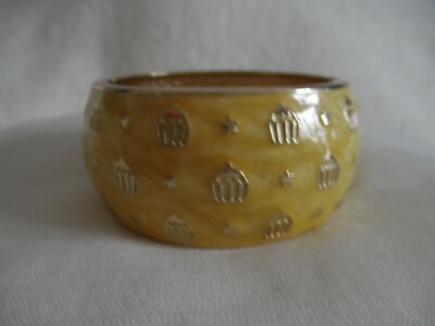 SAL Y LIMON SYL Armreif Armband gelb goldfarben handbemalt Emaille NEU