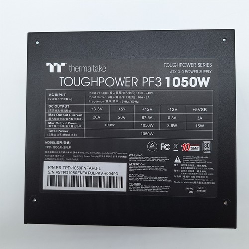 Thermaltake Toughpower PF3 ATX 3.0 1050W 80+ Platinum Full Modular -NOT WORKING- - Bild 6 von 6