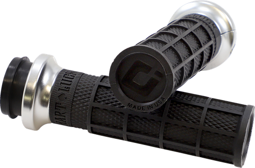 Manopole Bici Lowrider A Teschio Nero E Cromato - 22,2 Mm Per Cruiser, Chopper, BMX