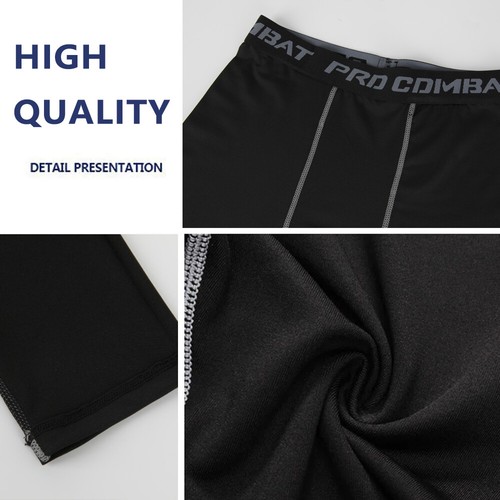Men Compression Pants Base Layer Long Tights Trousers Gym Workout Running Pants - Picture 4 of 15
