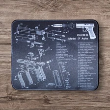 Universal Gunsmith Bench Gun Cleaning Mat Free Shipping -Glock 17 - 8"  X  10”